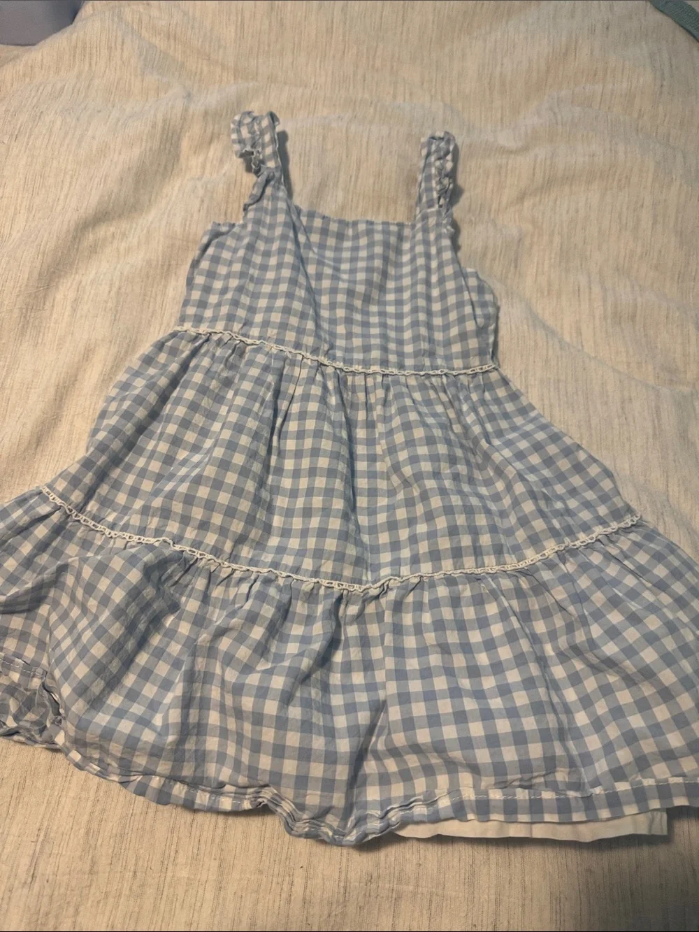 Carter's Light Blue Gingham Tiered Sundress